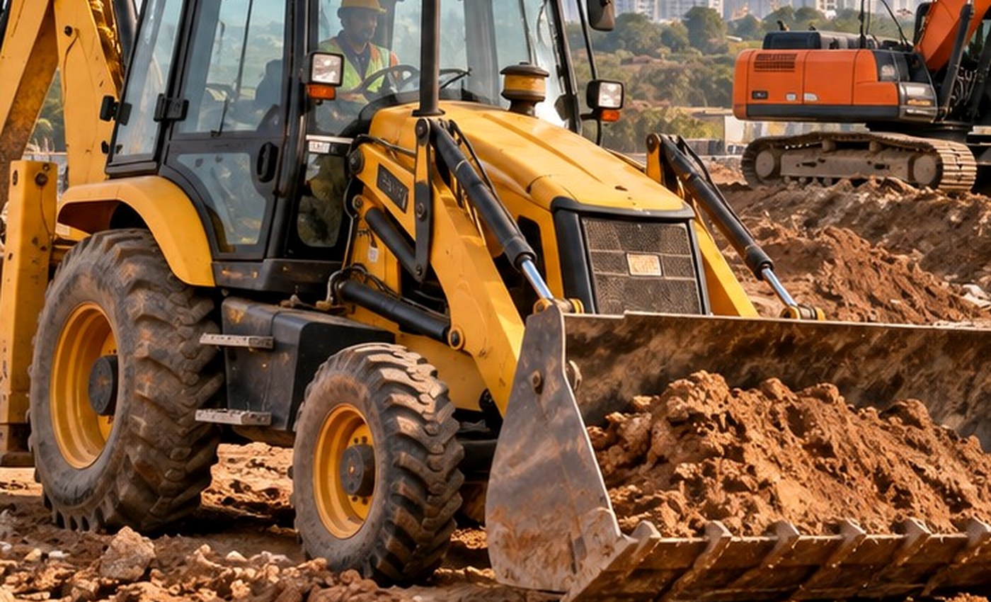 JCB performing excavation and digging work